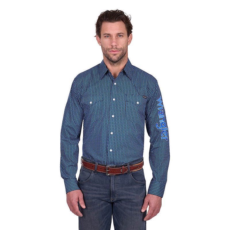 Wrangler Men’s Kylie Logo Shirt - Navy/Blue