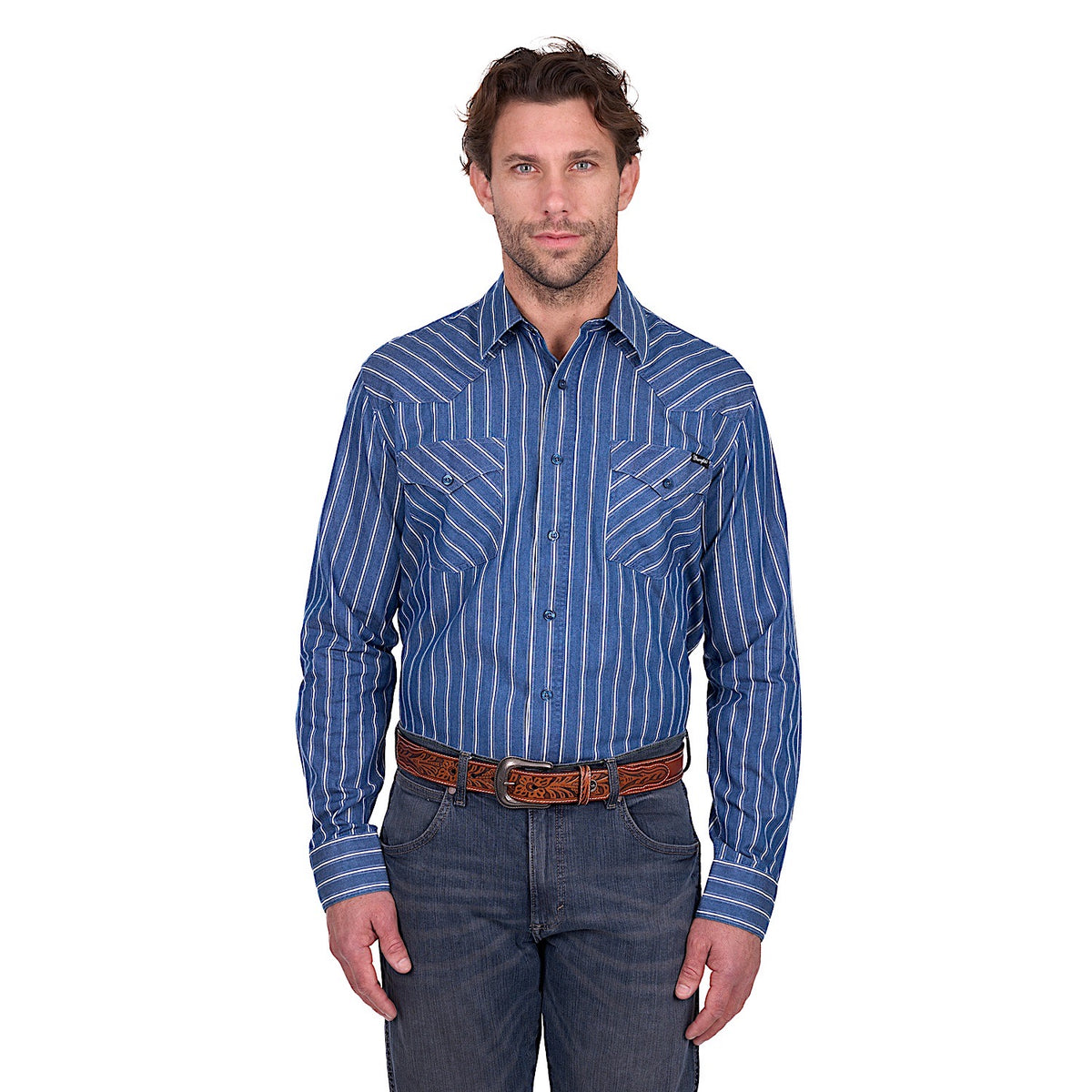 Wrangler Men’s Roy Shirt - Denim/White