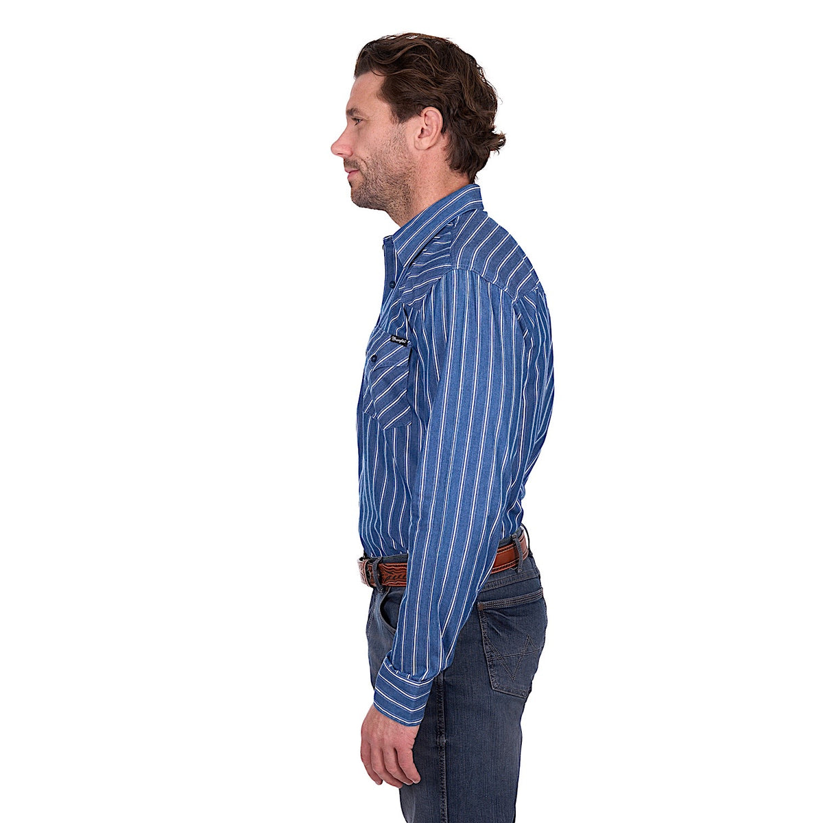 Wrangler Men’s Roy Shirt - Denim/White