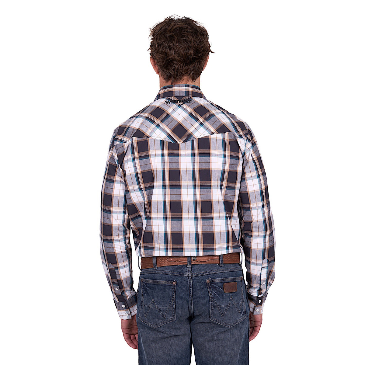 Wrangler Men’s Ricky Embroidered Shirt - Black/Tan