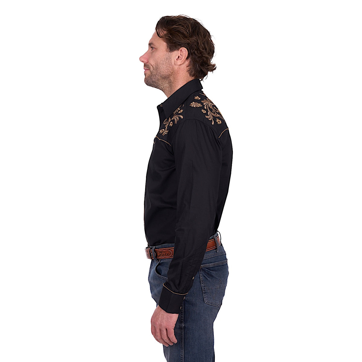 Wrangler Men’s Luke Embroidered Shirt - Black
