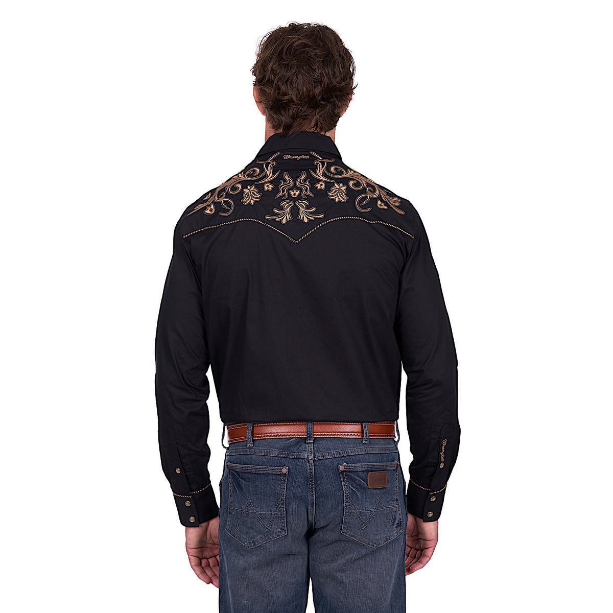 Wrangler Men’s Luke Embroidered Shirt - Black