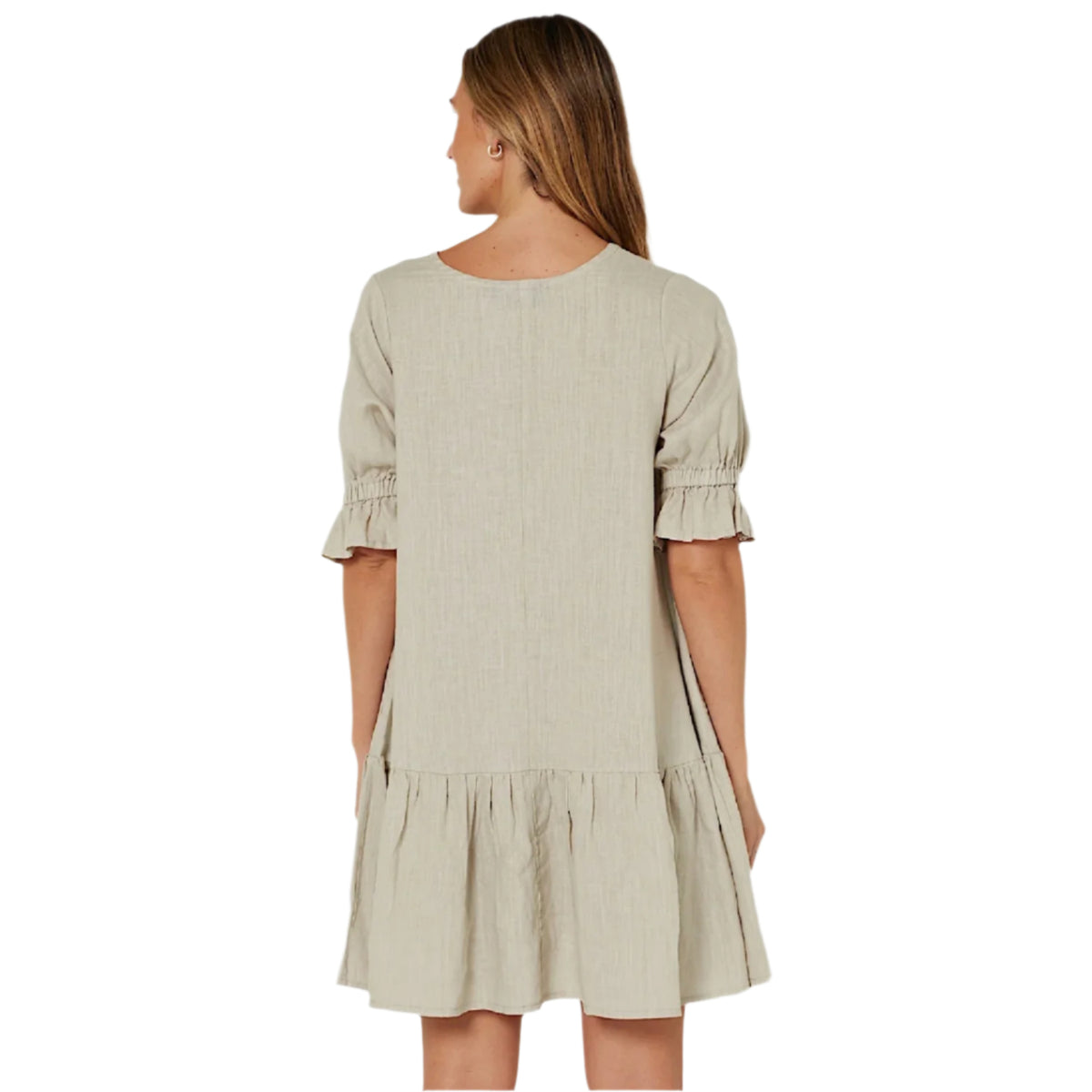 Pilbara Women’s Linen 3/4 Sleeve Dress - Flax