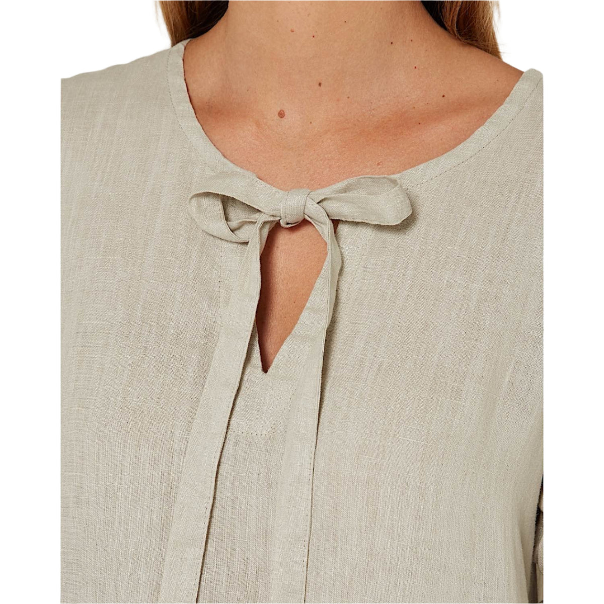 Pilbara Women’s Linen 3/4 Sleeve Dress - Flax