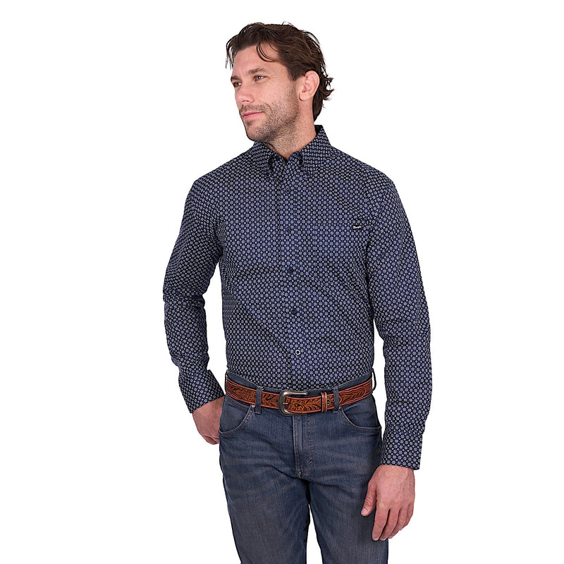 Wrangler Men’s Jacob Shirt - Navy/Tan