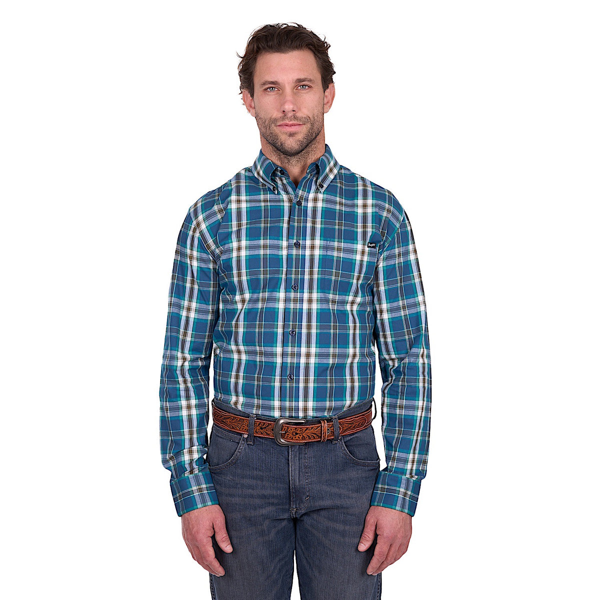 Wrangler Men’s Erik Shirt - Blue/Cypress