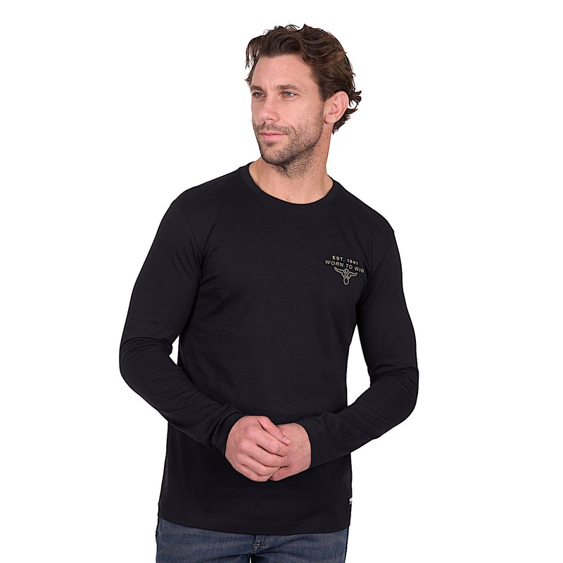 Wrangler Men’s Evan Long Sleeve T-Shirt - Black