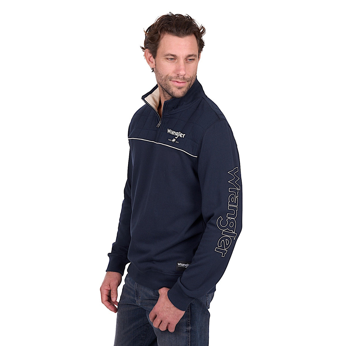 Wrangler Men’s Dale 1/4 Zip Pullover - Navy
