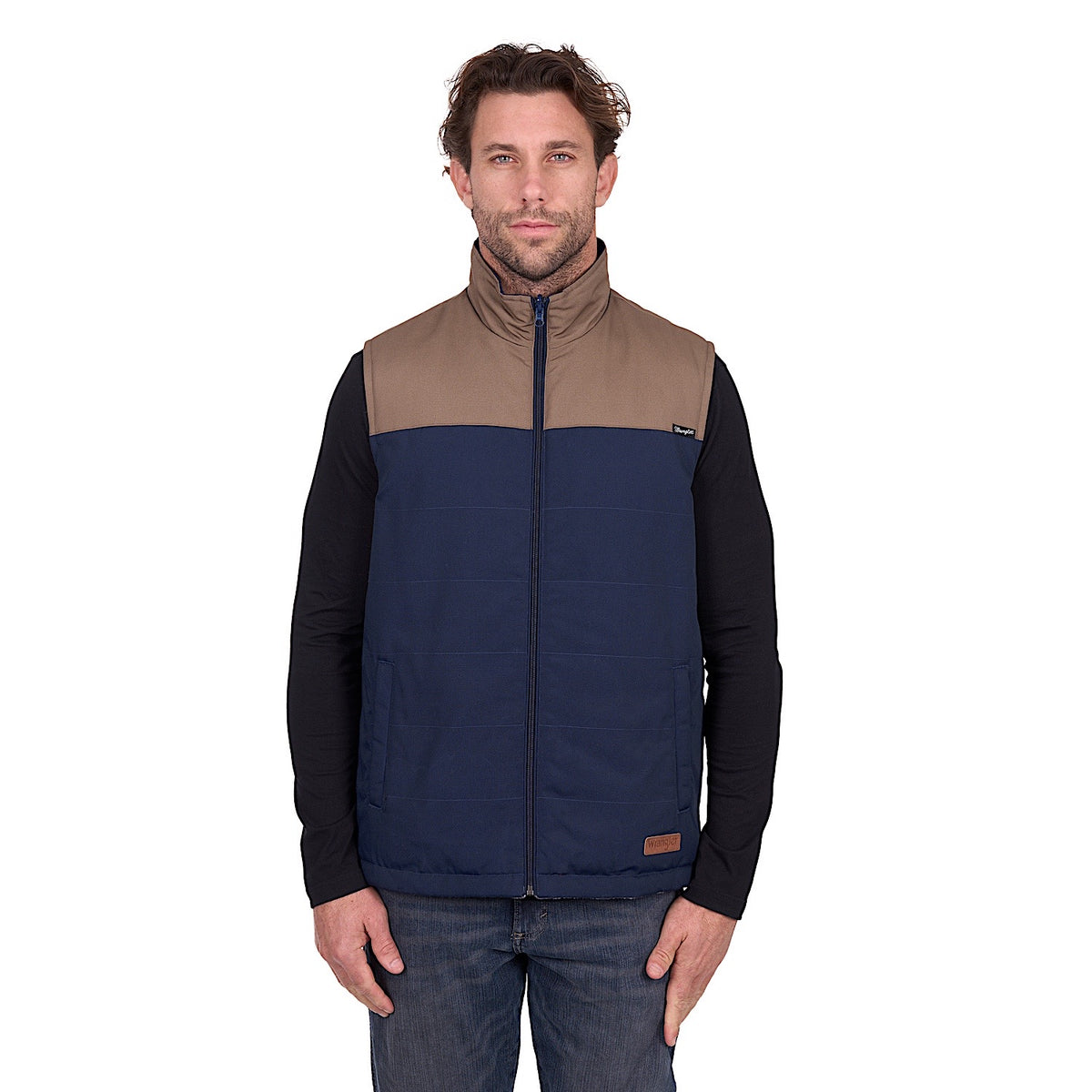 Wrangler Men’s Dean Reversible Vest - Navy/Tan
