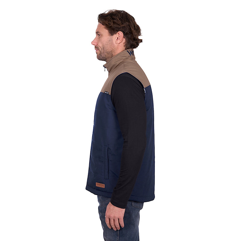 Wrangler Men’s Dean Reversible Vest - Navy/Tan