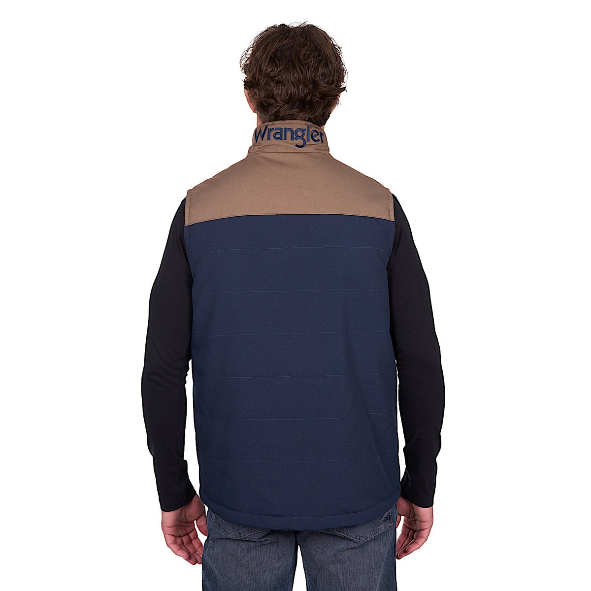Wrangler Men’s Dean Reversible Vest - Navy/Tan