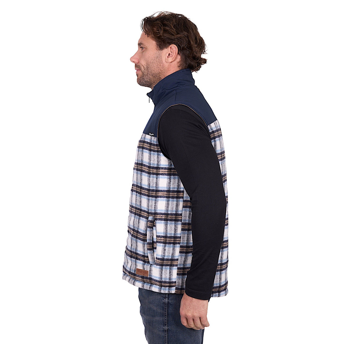 Wrangler Men’s Dean Reversible Vest - Navy/Tan