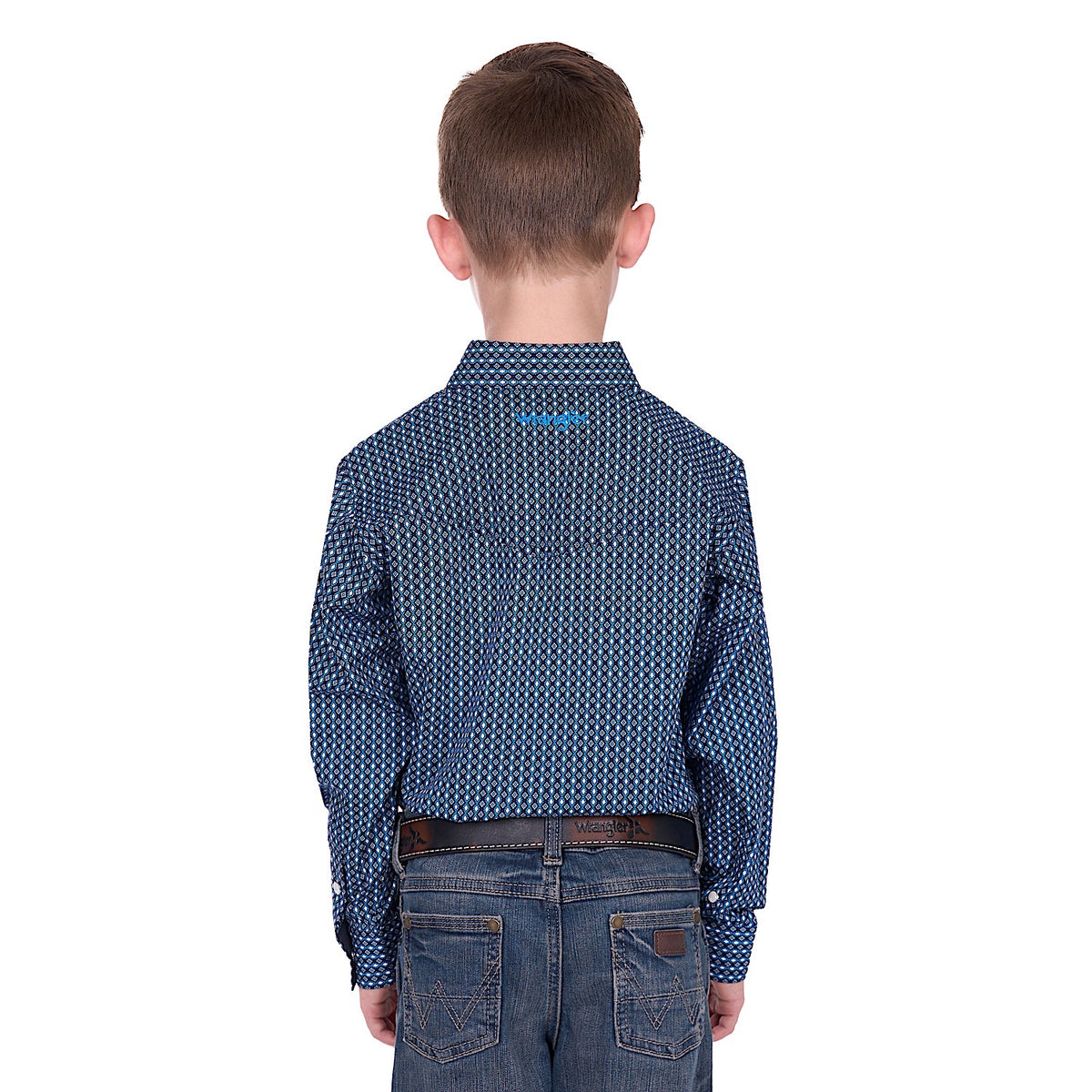Wrangler Boys Kyle Logo Shirt - Navy/Blue
