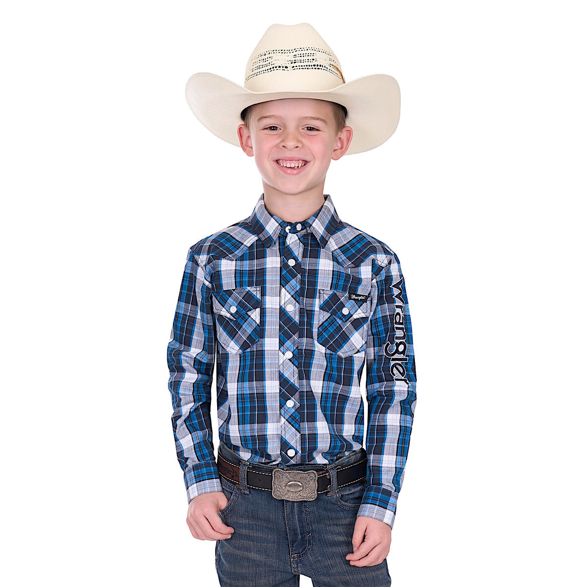 Wrangler Boys Tony Logo Shirt - Navy/Royal