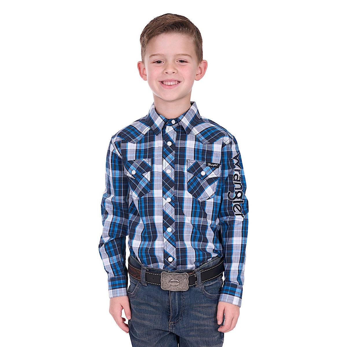 Wrangler Boys Tony Logo Shirt - Navy/Royal
