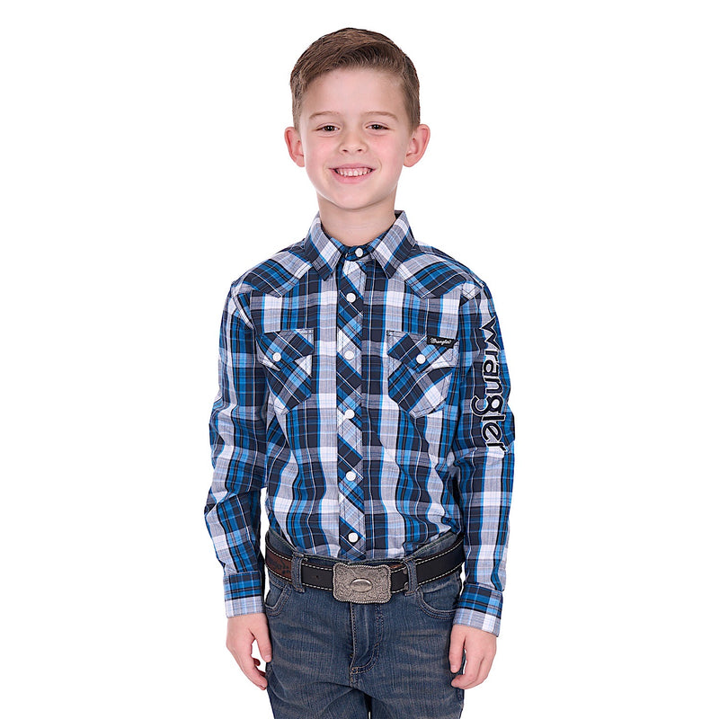 Wrangler Boys Tony Logo Shirt - Navy/Royal