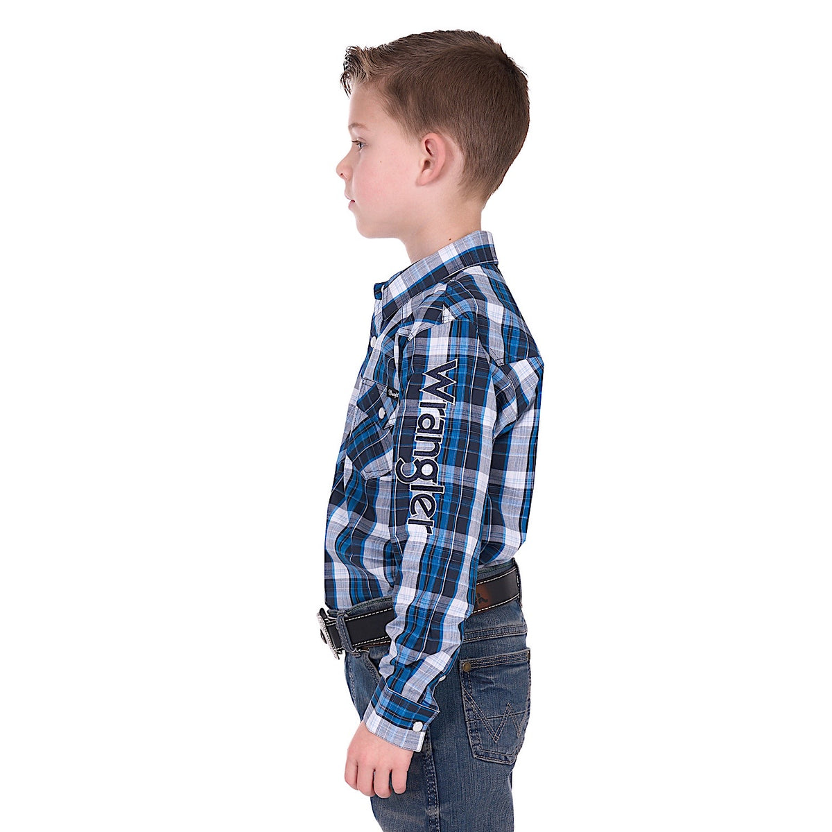 Wrangler Boys Tony Logo Shirt - Navy/Royal