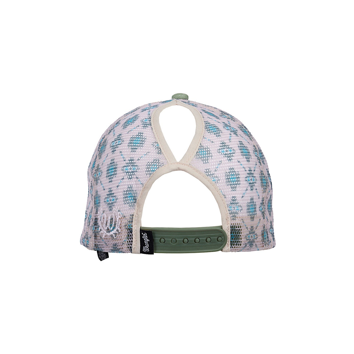 Wrangler Nat HP Ponytail Trucker Cap - Sage/Off White