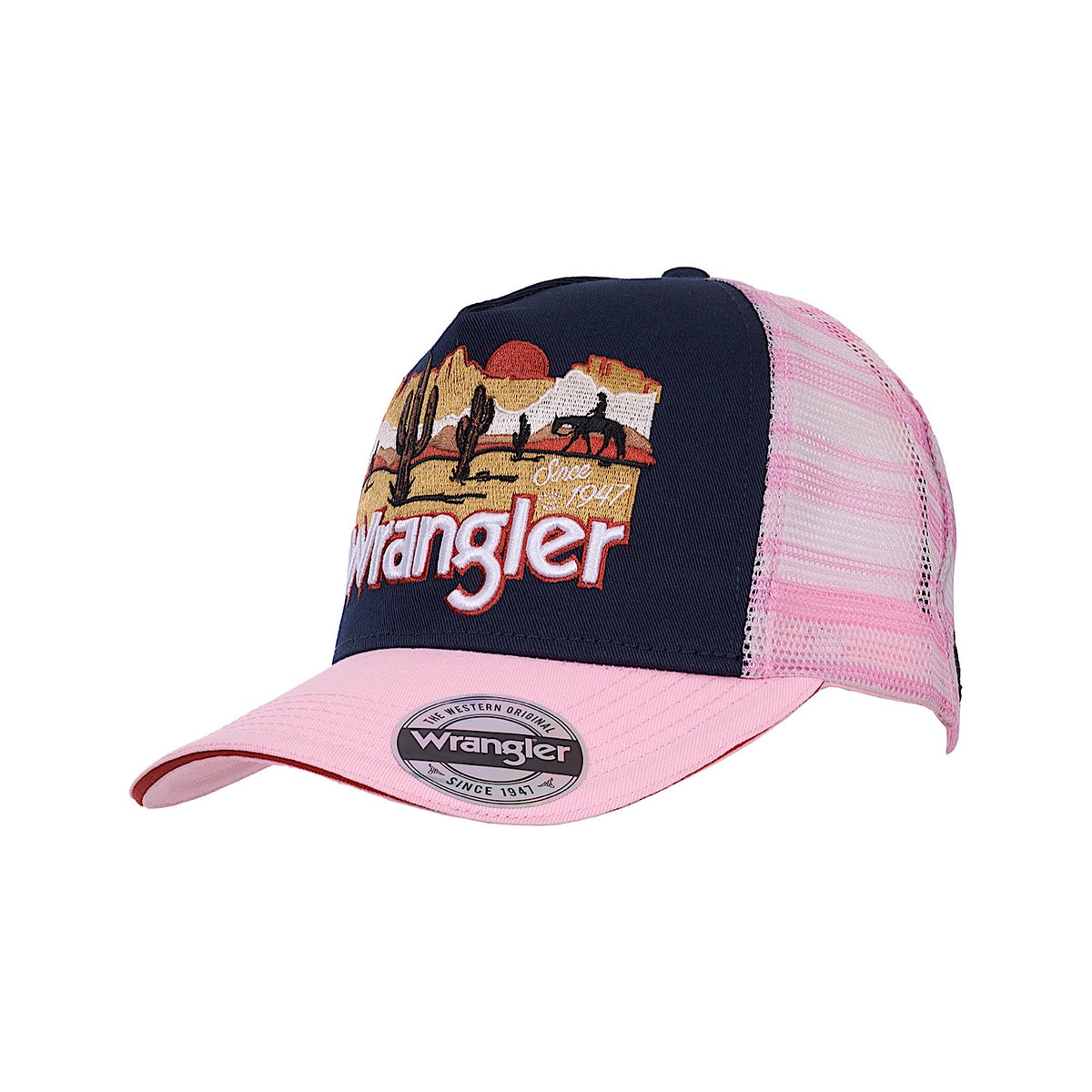 Wrangler Darla HP Ponytail Trucker Cap - Navy/Pink