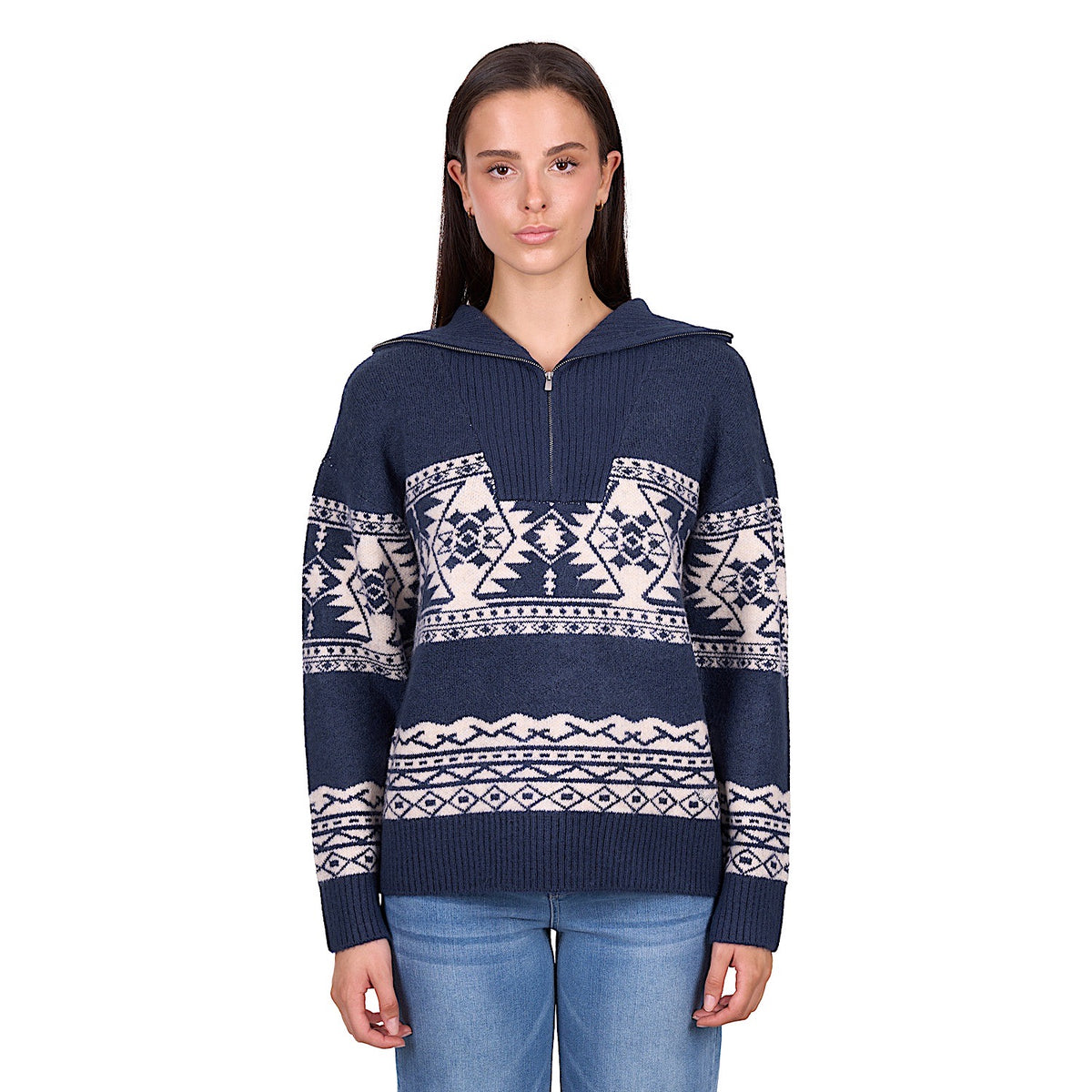 Wrangler Women’s Lacey 1/4 Pullover - Navy