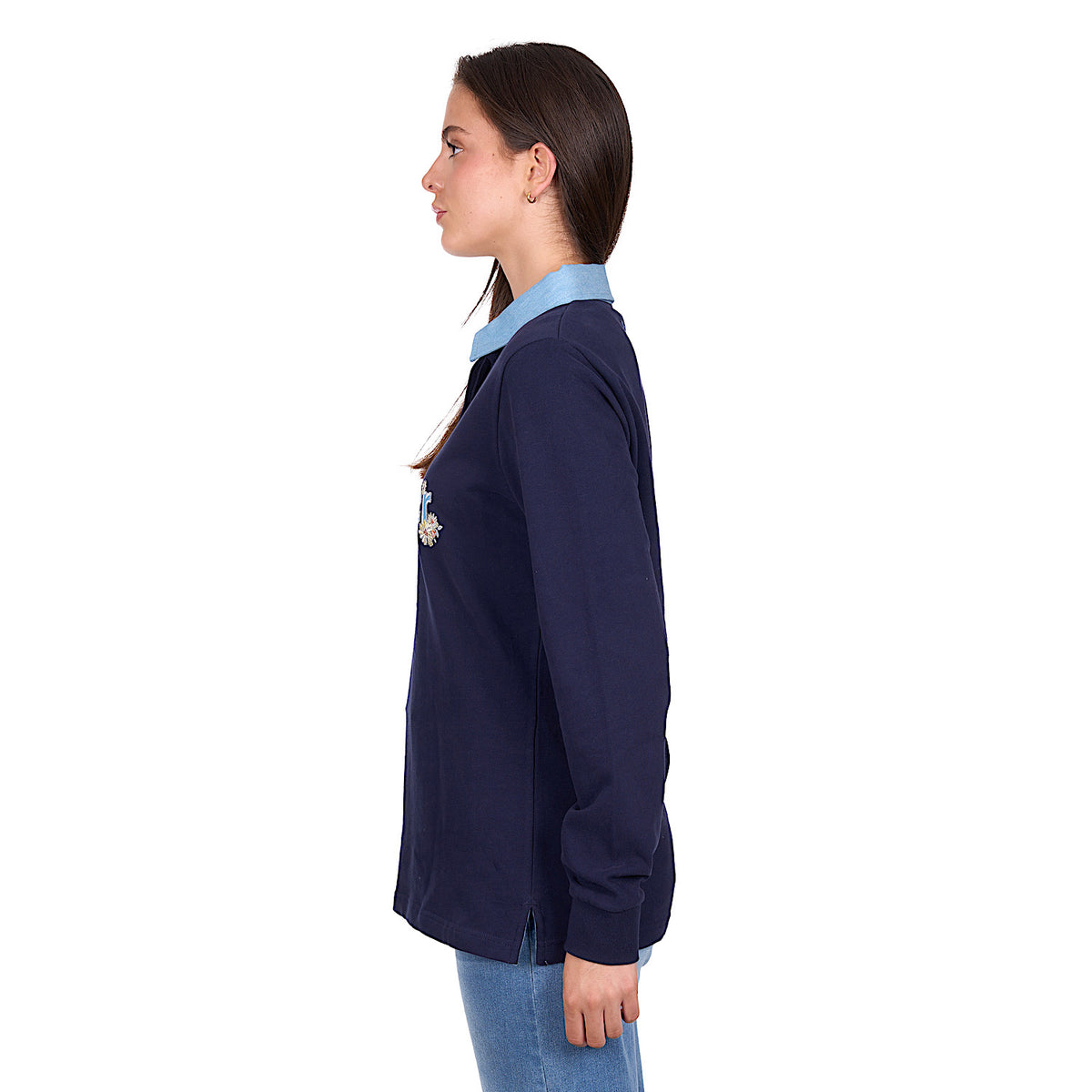 Wrangler Women’s Brooke Rugby - Navy/Light Blue