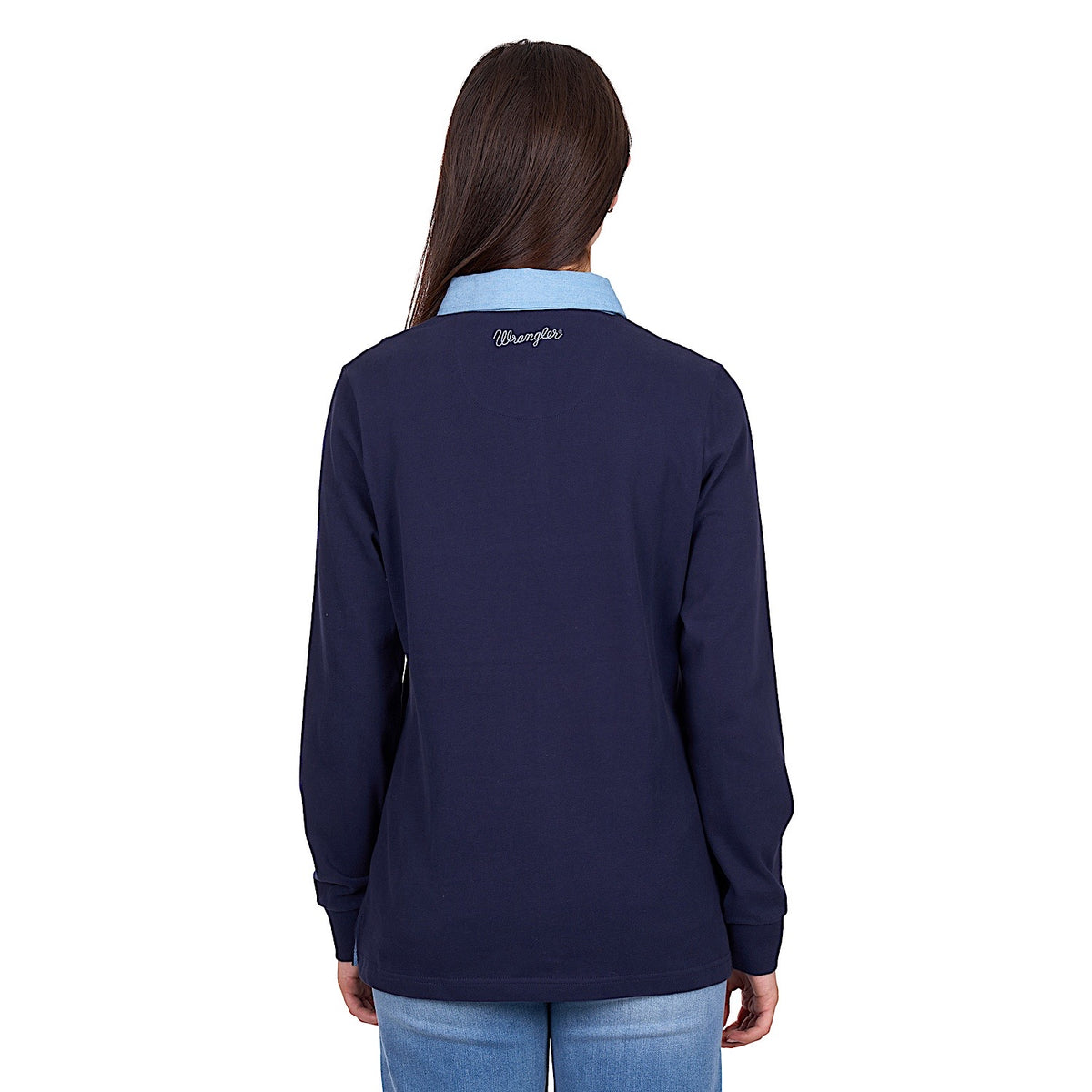Wrangler Women’s Brooke Rugby - Navy/Light Blue