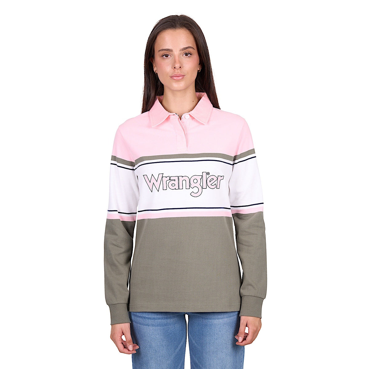 Wrangler Women’s Luella Rugby - Green/Pink