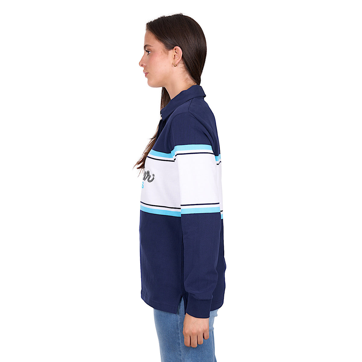 Wrangler Women’s Piper Rugby - Navy/Light Blue