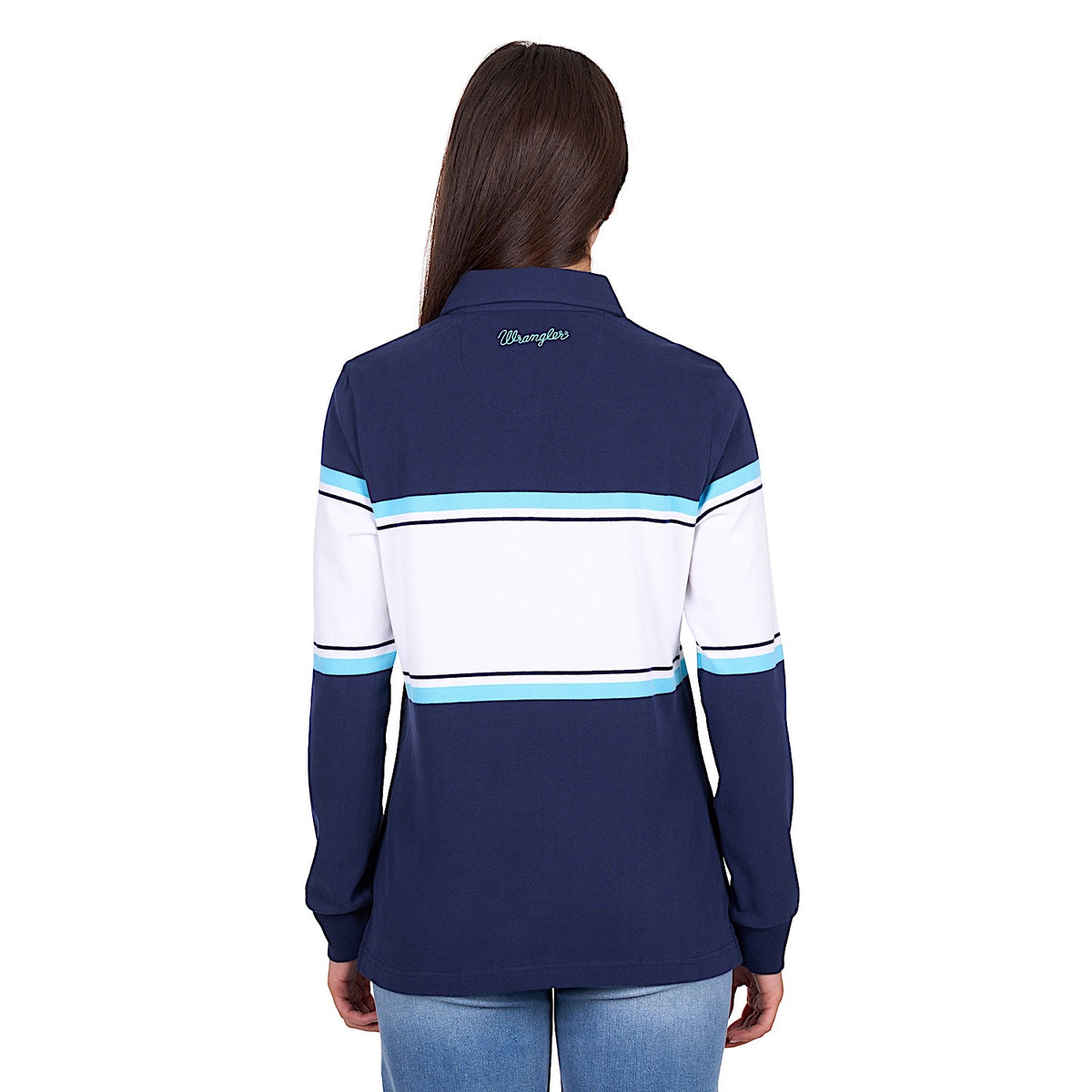 Wrangler Women’s Piper Rugby - Navy/Light Blue