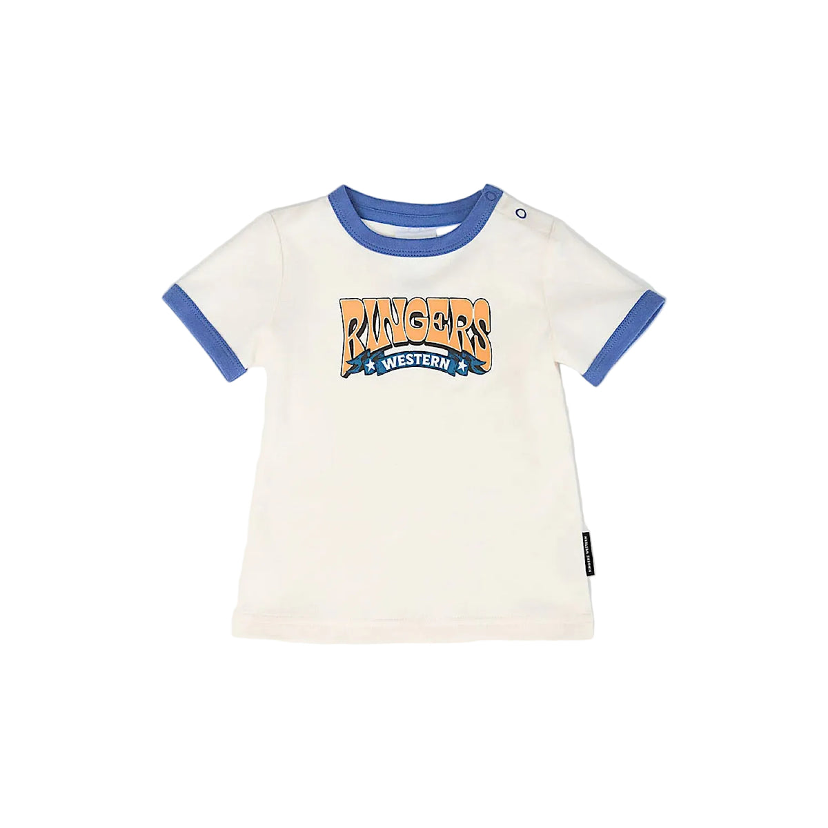 Ringers Western Babies Dust N Boots Ringers T-Shirt - Off White/Blue