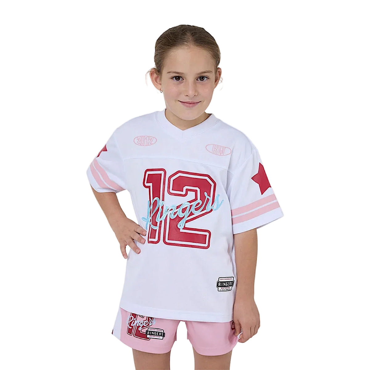 Ringers Western Kid's Unisex Since 2012 Football Jersey - White / Red