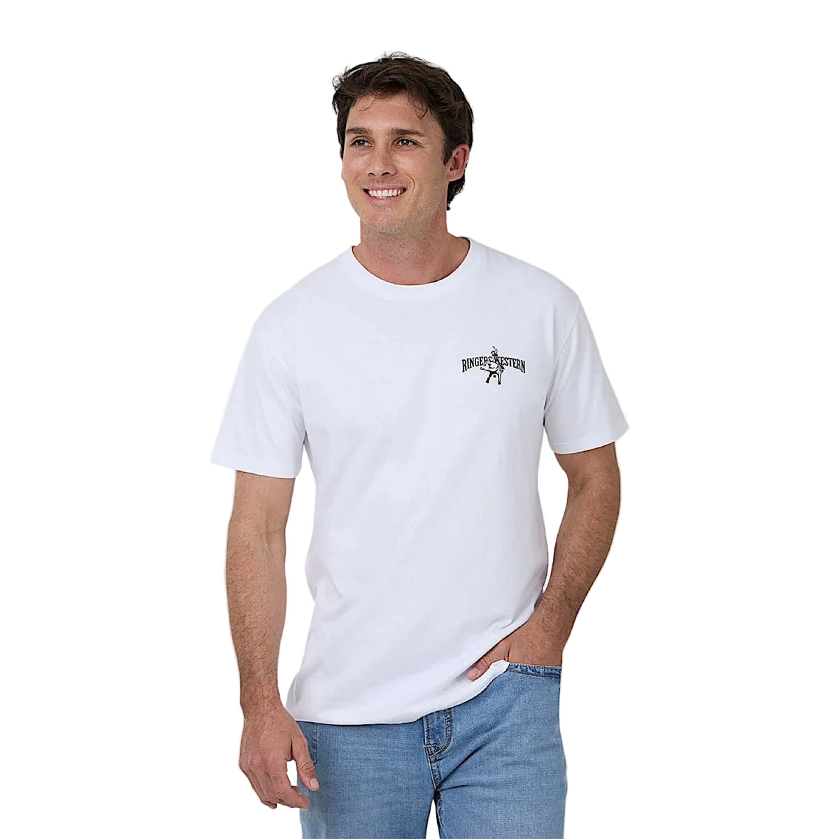 Ringers Western Unisex All Rodeo Stock Fit T-Shirt - White