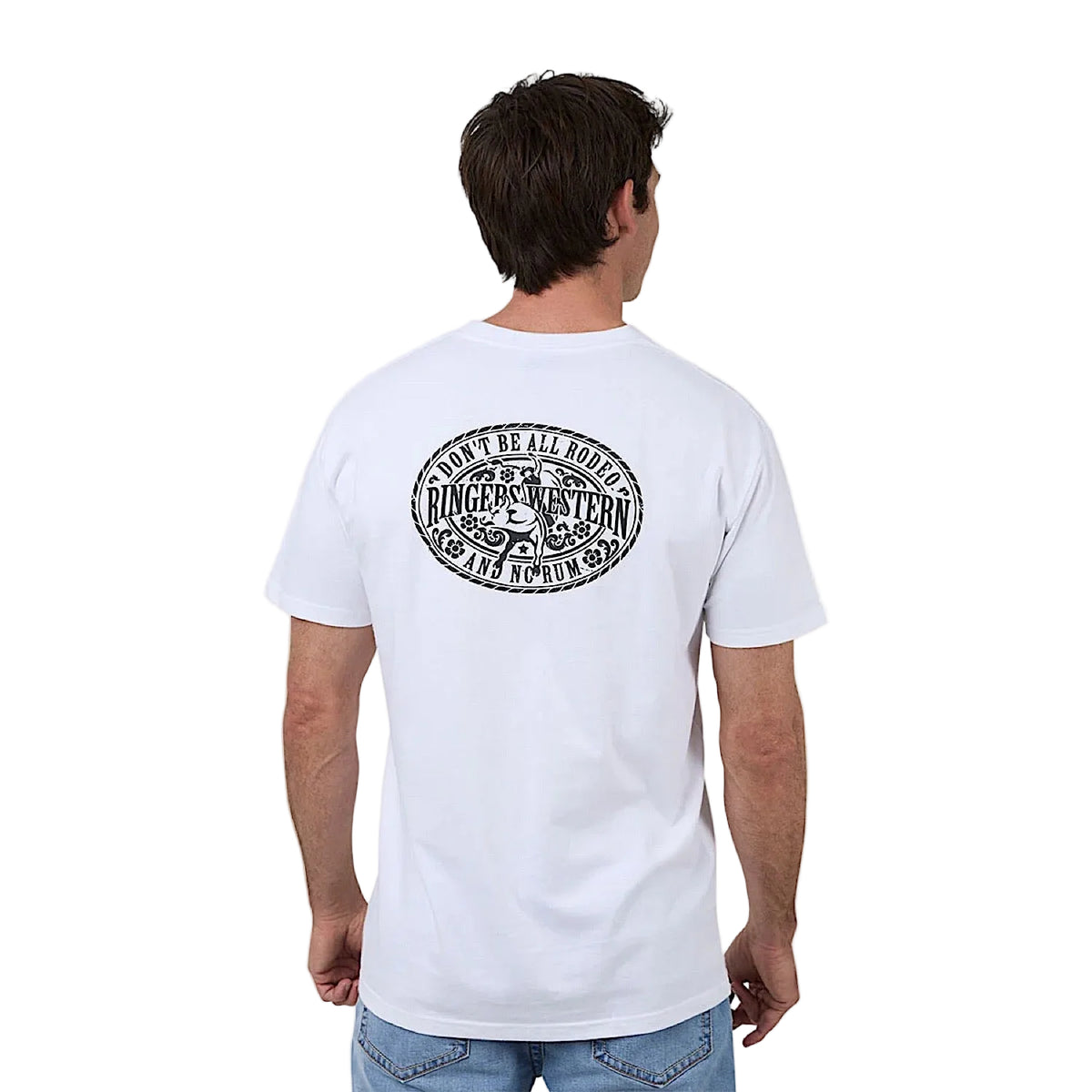 Ringers Western Unisex All Rodeo Stock Fit T-Shirt - White