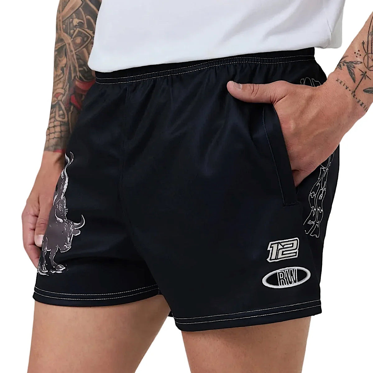 Ringers Western Unisex Dust Devil Unisex Footy Shorts - Black