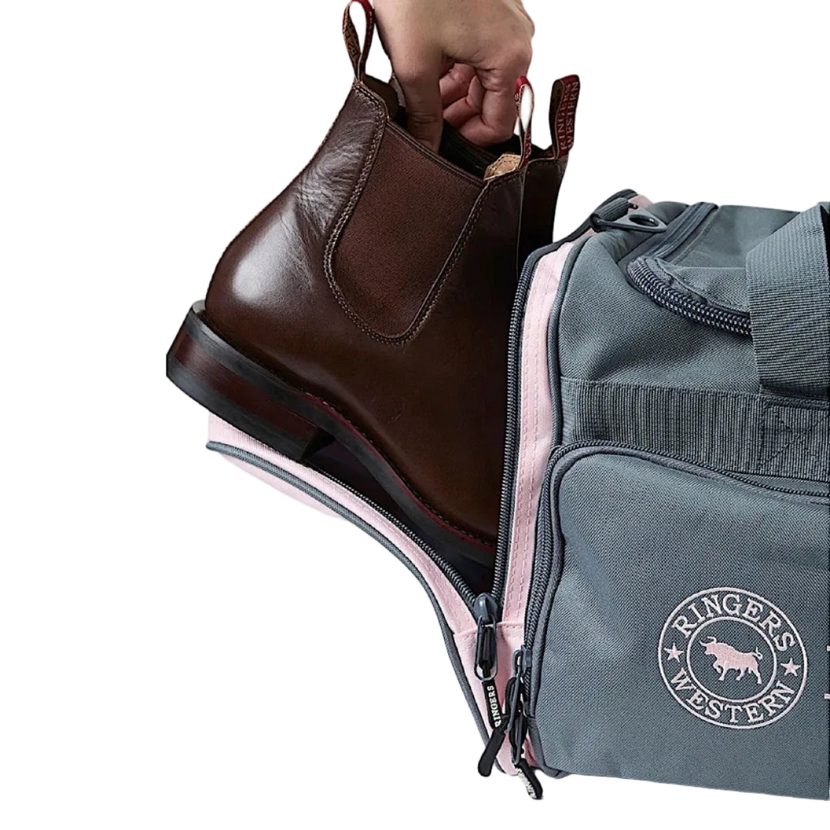 Ringers Western Rider Go Sports Bag - Charcoal/Pastel Pink