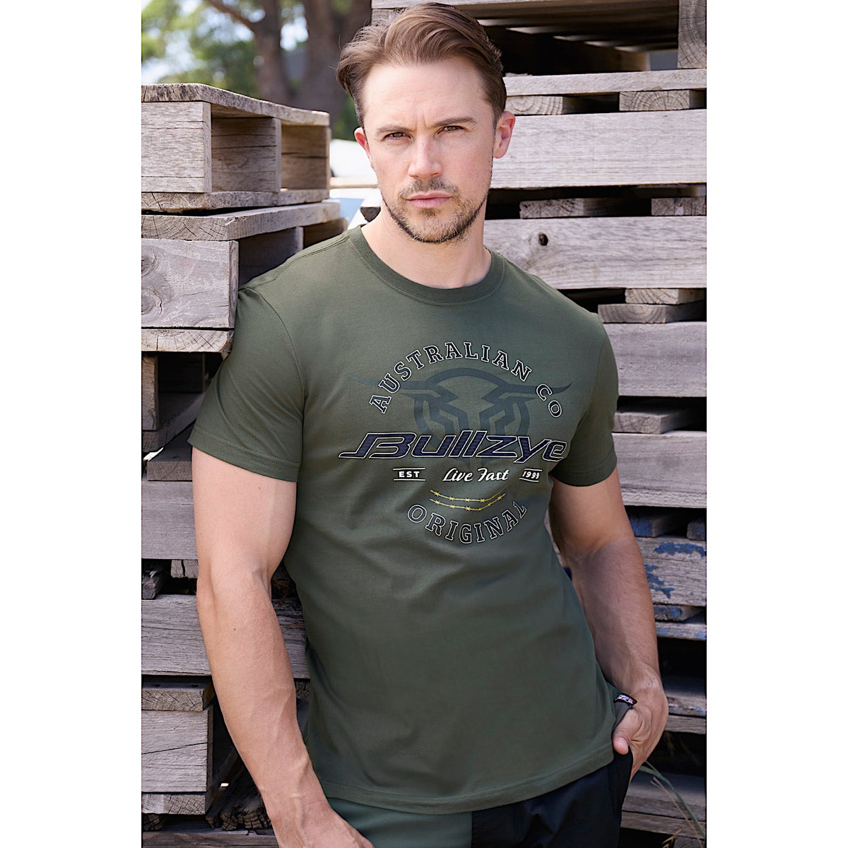 Bullzye Men’s Live Fast T Shirt - Green