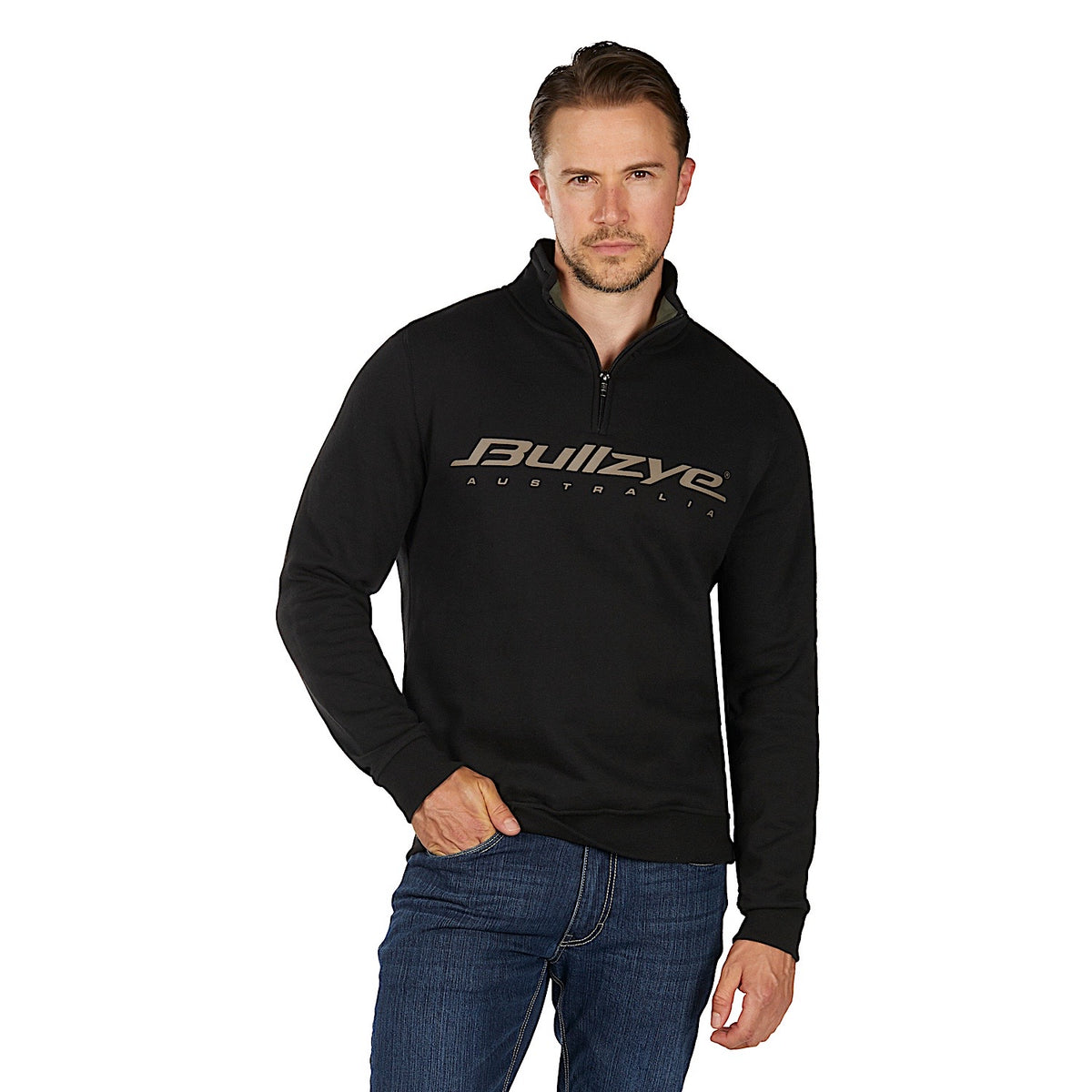 Bullzye Men’s BZ Logo 1/4 Zip Pullover - Black