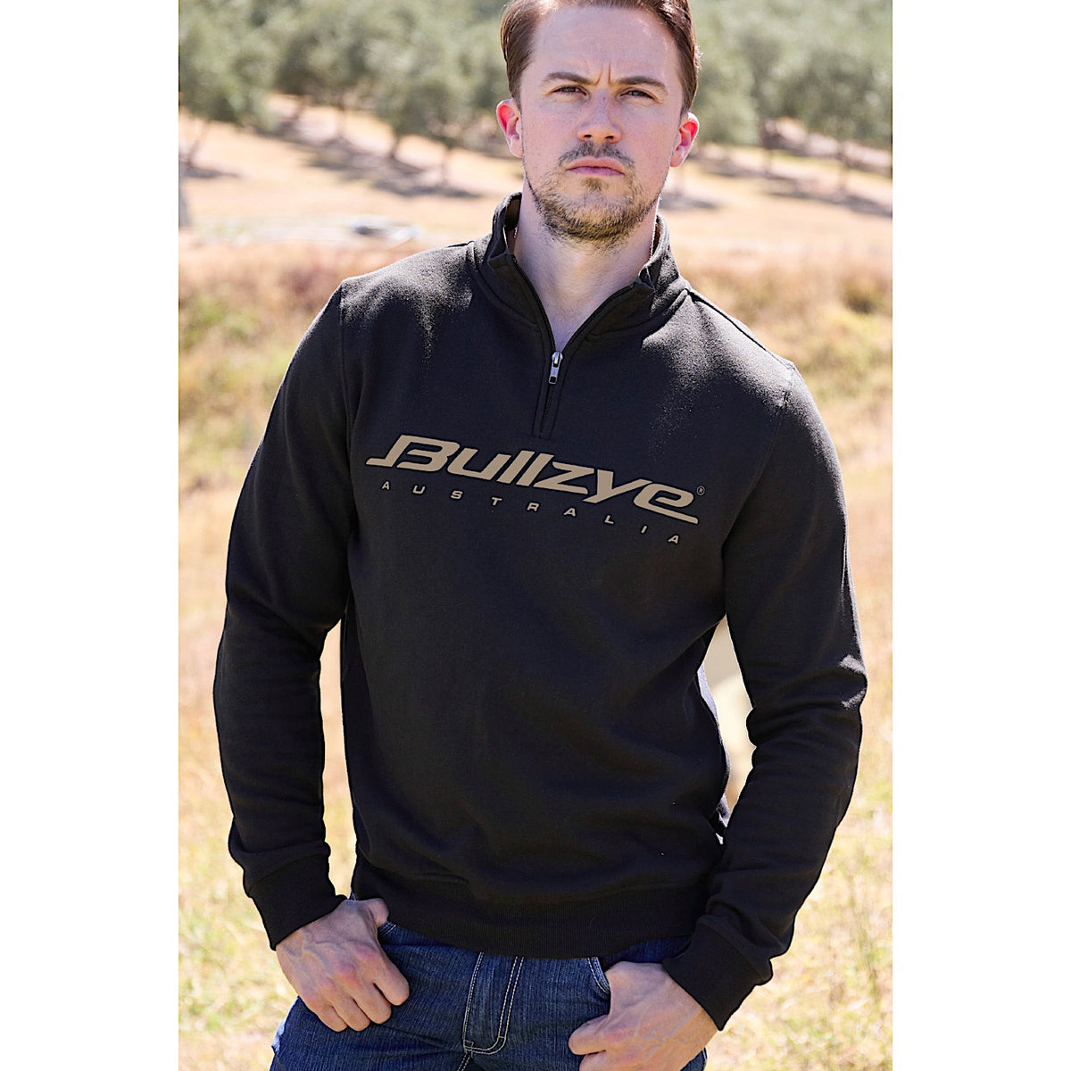 Bullzye Men’s BZ Logo 1/4 Zip Pullover - Black