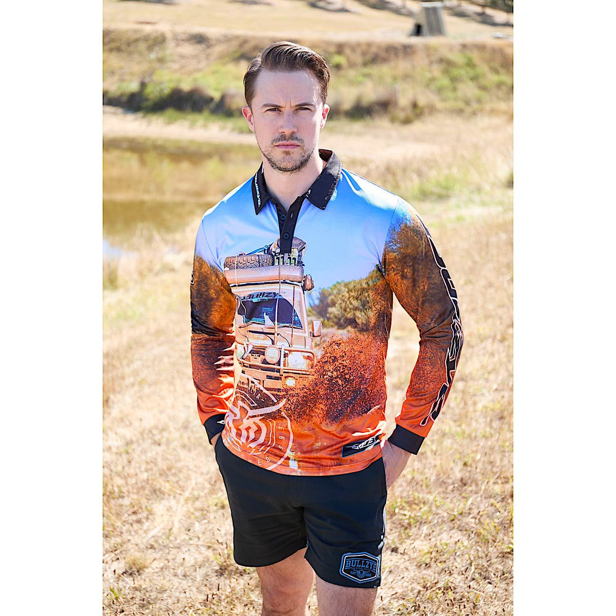 Bullzye Men’s Blazing Long Sleeve T Shirt - Multi