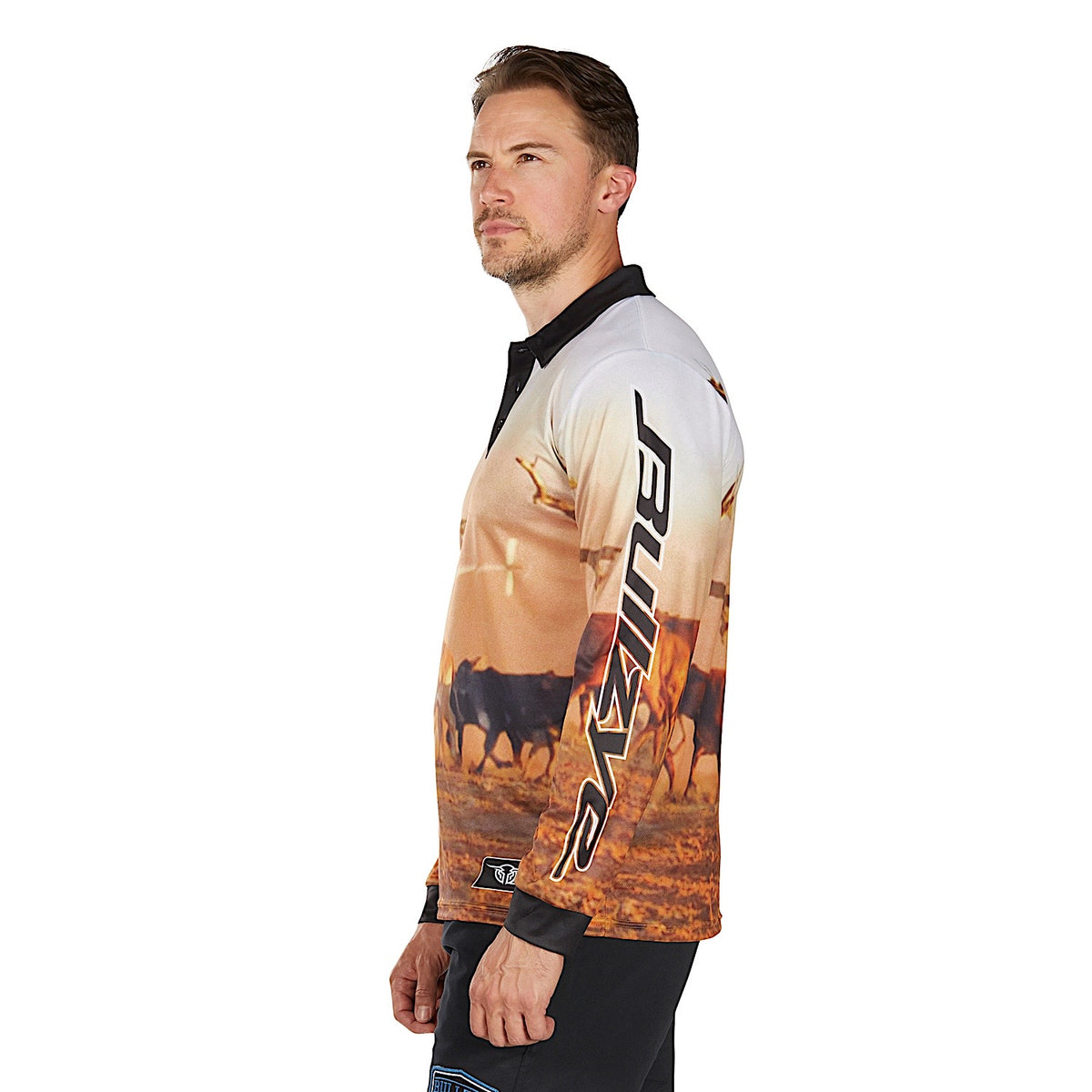 Bullzye Men’s Helicopter Long Sleeve T Shirt - Multi