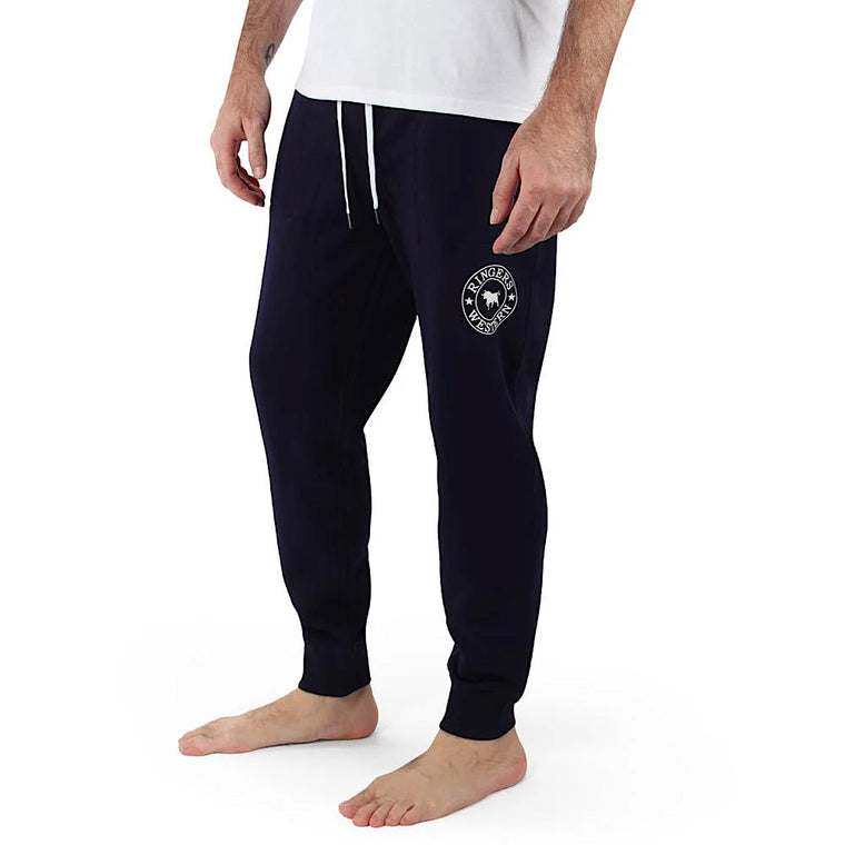 Ringers Western Men's Kansas Trackpants - Dark Navy with White Print