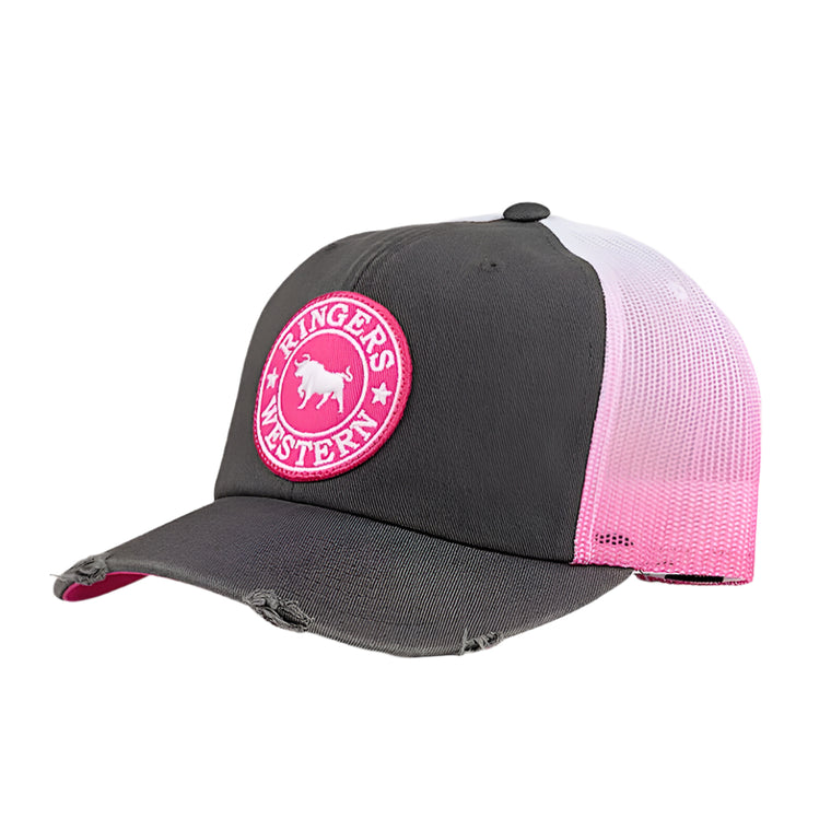 Ringers Western Quinn Trucker Cap - Grey / Candy