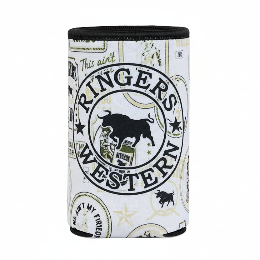 Ringers Western Aint My First Stubby Cooler - Off White/Black