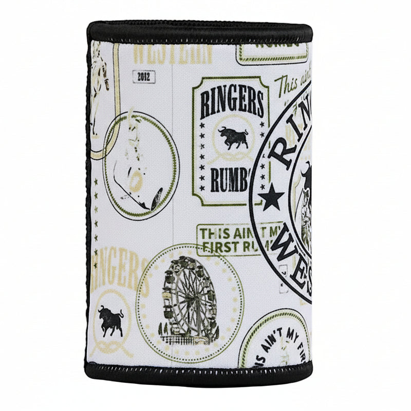 Ringers Western Aint My First Stubby Cooler - Off White/Black