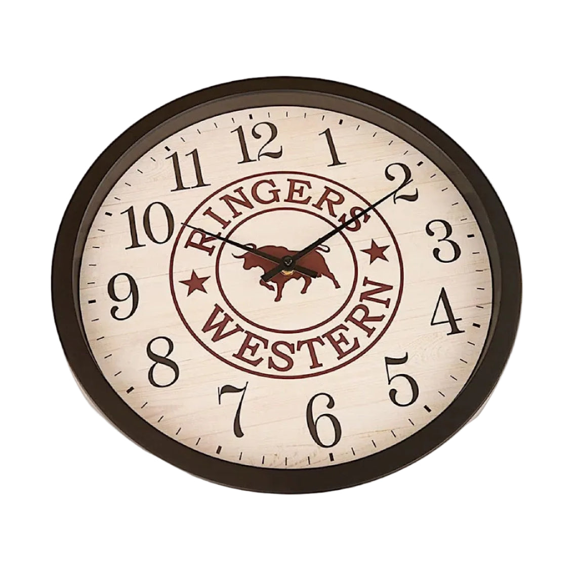 Ringers Western On Time Is Late 16’’ Wall Clock - Antique