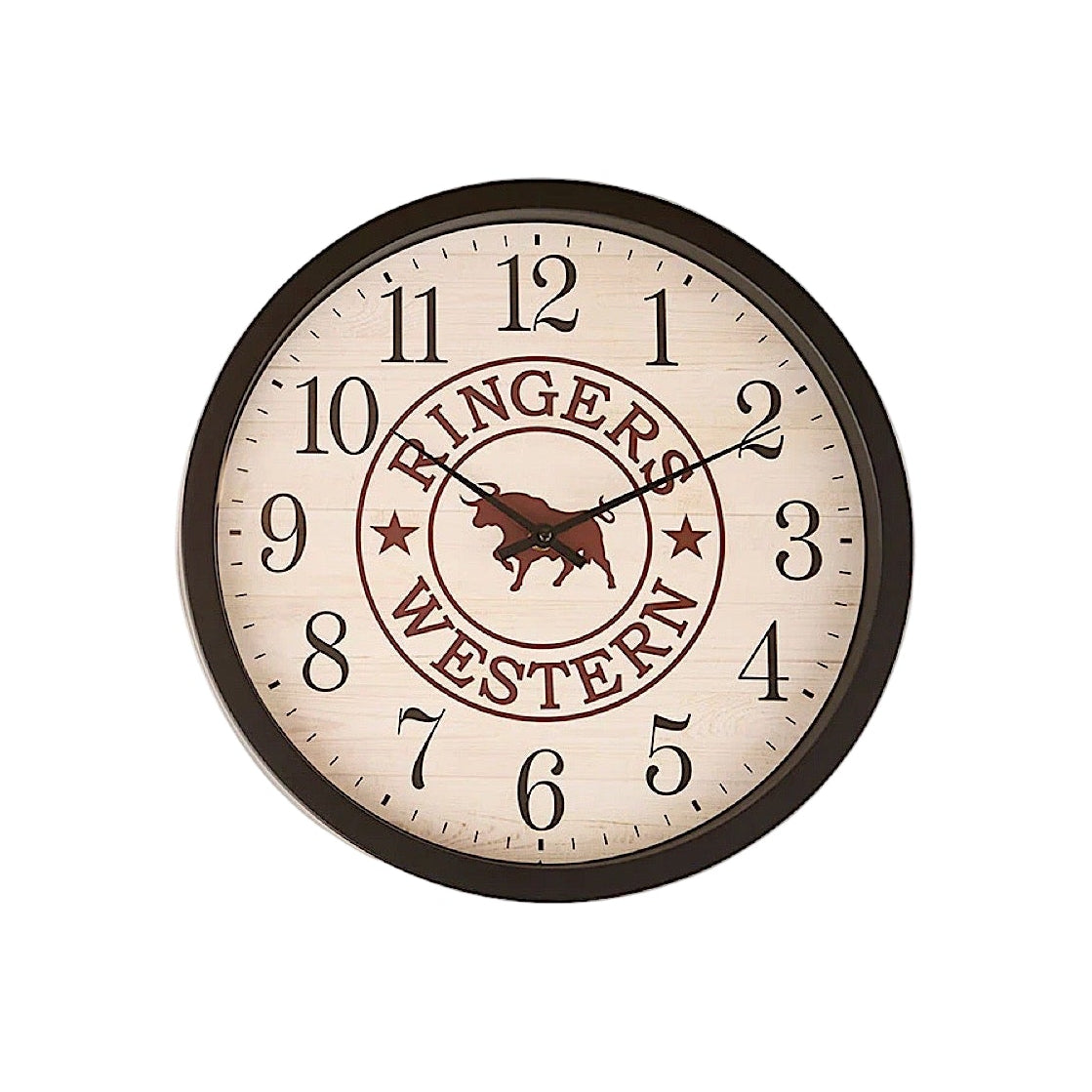 Ringers Western On Time Is Late 16’’ Wall Clock - Antique