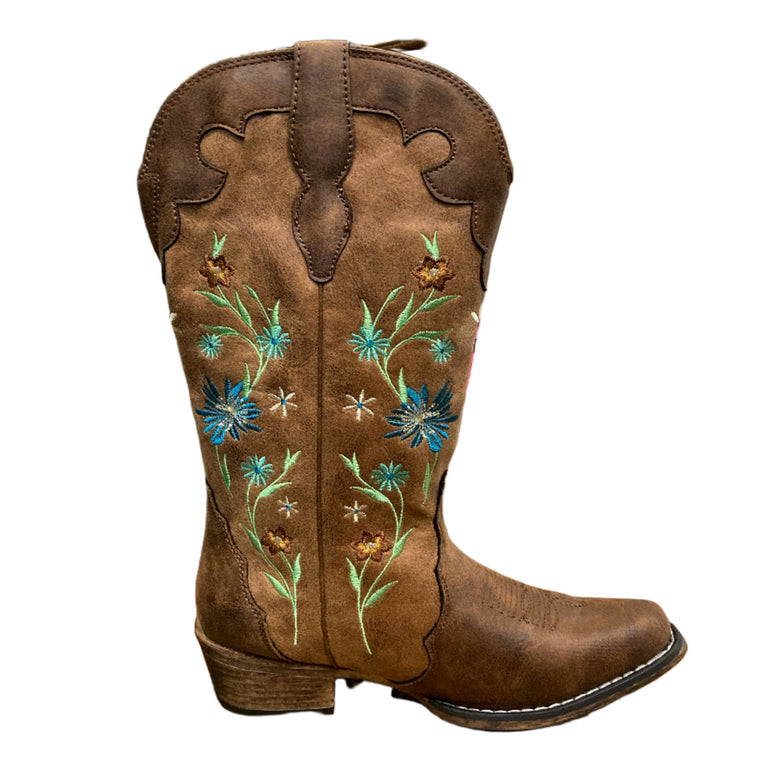 Roper Womens Riley Boot - Blossom Tan Embroidered