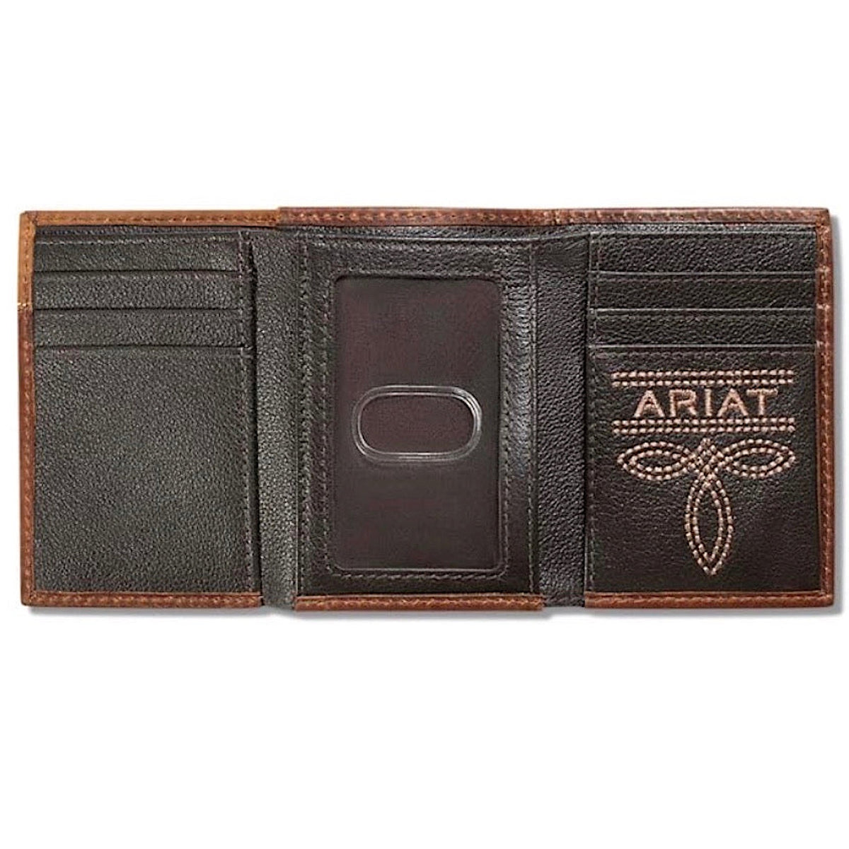 Ariat Boot Stitch Trifold Wallet - Brown