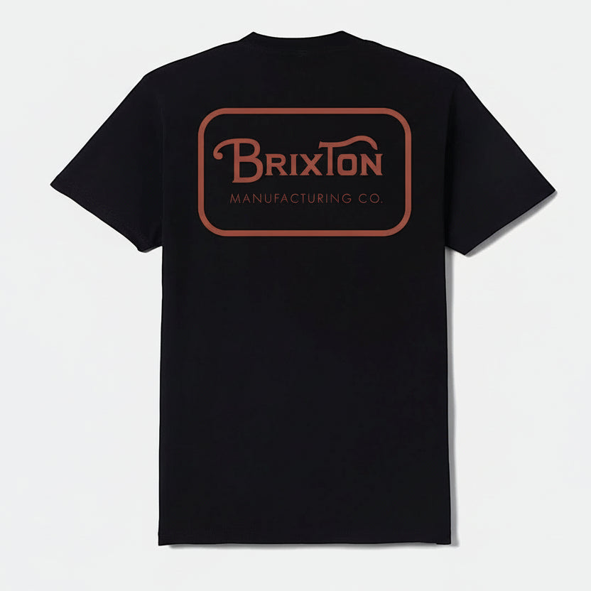 Brixton Men's Grade Tee - Jet Black / Dusted Ochre