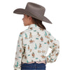 Roper Girl's Five Star Collection Shirt - Print White